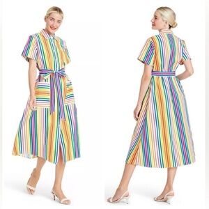 Christopher John Rogers x Target Rainbow Colorful Stripes Short Dress Size 20/22